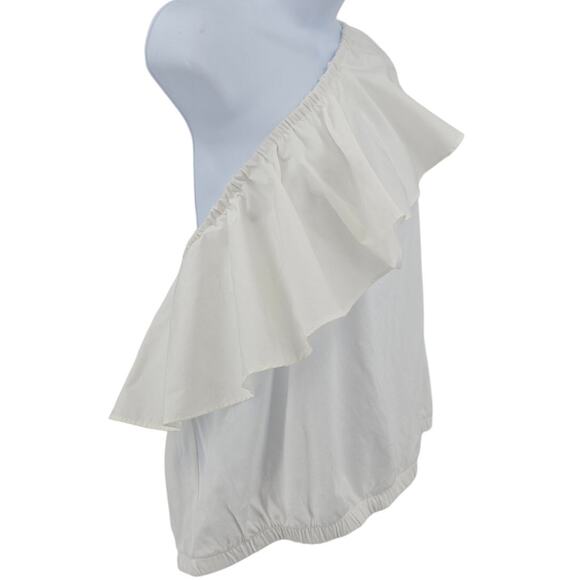 A New Day White One Shoulder Ruffle Blouse Top Womens Plus XXL Asymmetrical Neck - Picture 5 of 7